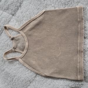 Free People Movement Happiness Runs Crop Washed Brushed Taupe